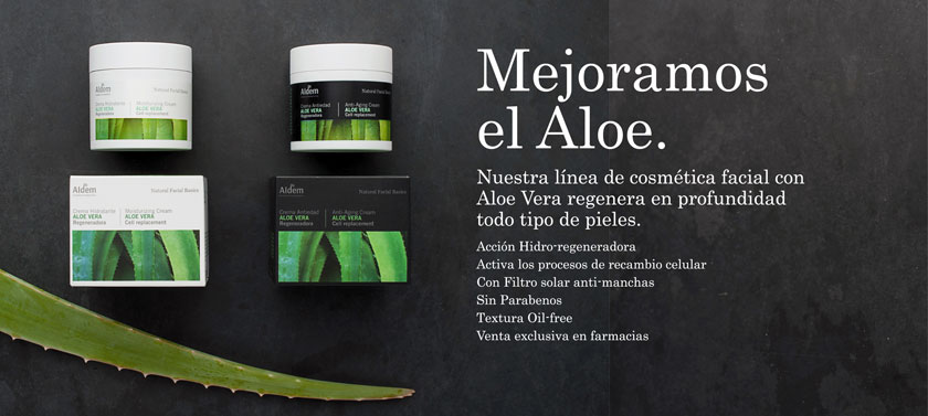 Linea cosmética facial con Aloe Vera