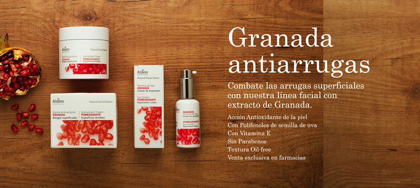 Combate las arrugas superficiales con nuestra linea facial con extracto de granada